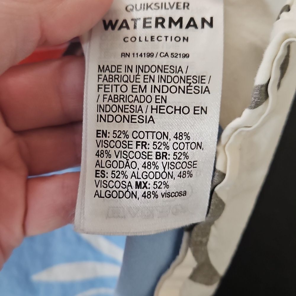 Quiksilver Waterman Regular Fit Short Sleeve Button Up Floral Tropical Shirt L - Picture 6 of 8